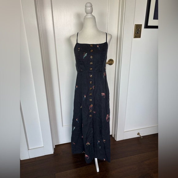 FARM Rio Dresses & Skirts - FARM RIO Jungle Tucanos Linen Halter Dress Sz L